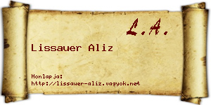 Lissauer Aliz névjegykártya